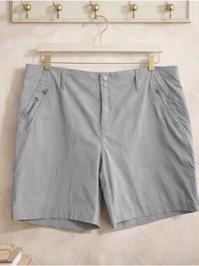 Talbots Men's Pale Gray Flat-Front Casual Shorts